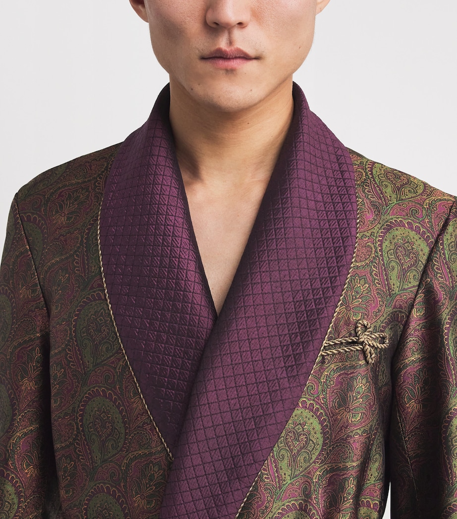 Silk Paisley Print Dressing Gown MULTI Image 6