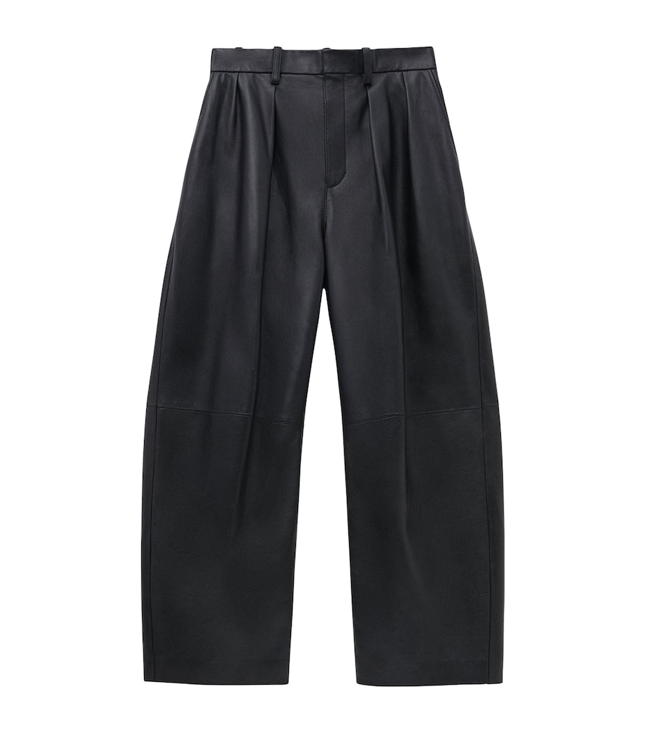 Leather Barrel Trousers BLACK Image 1