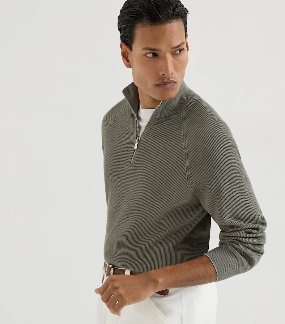 Cotton Quarter-Zip Sweater CXS05 Image 3