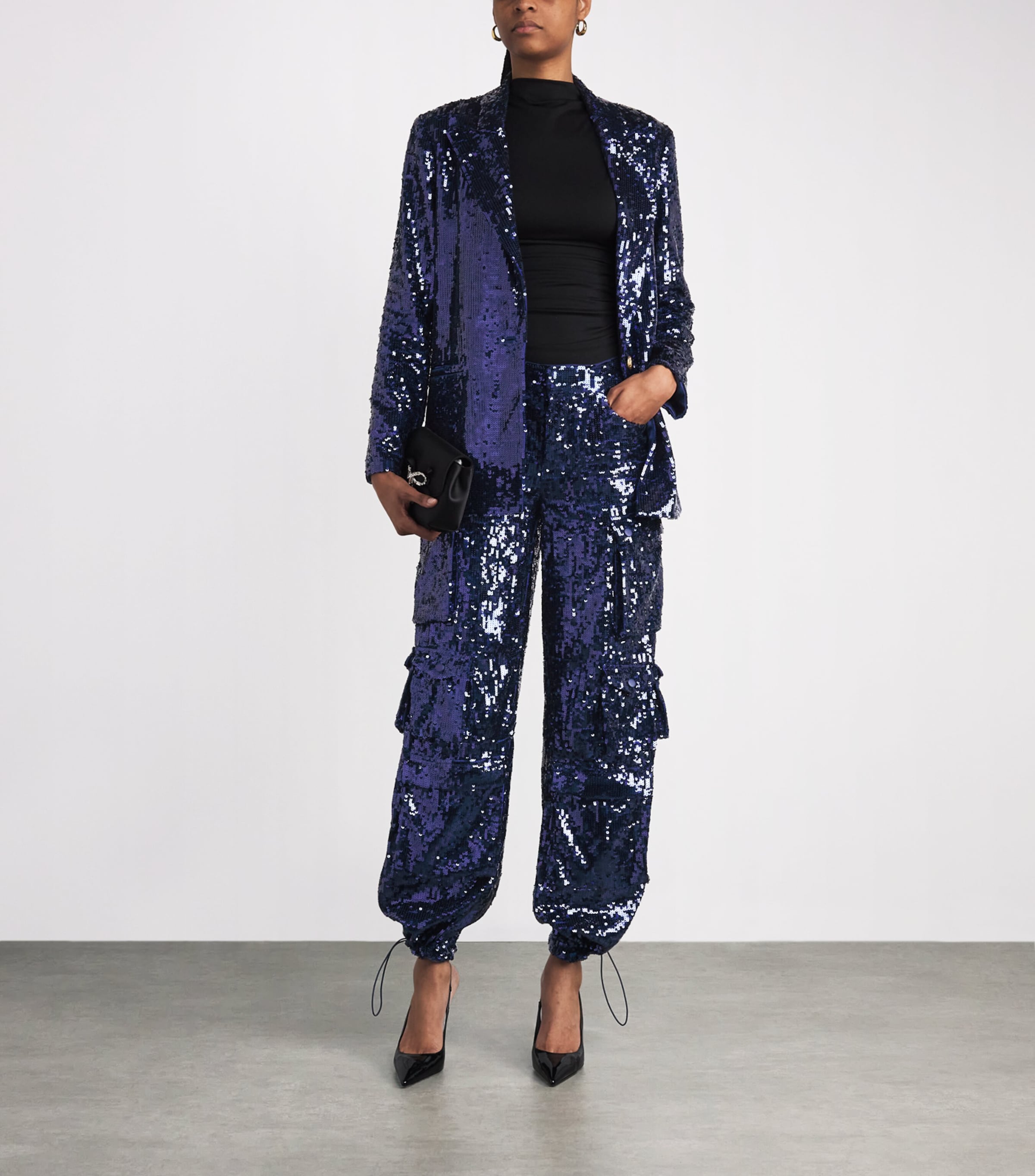 Sequin Olympia Cargo Trousers B401 MIDNIGHT BLUE Image 2