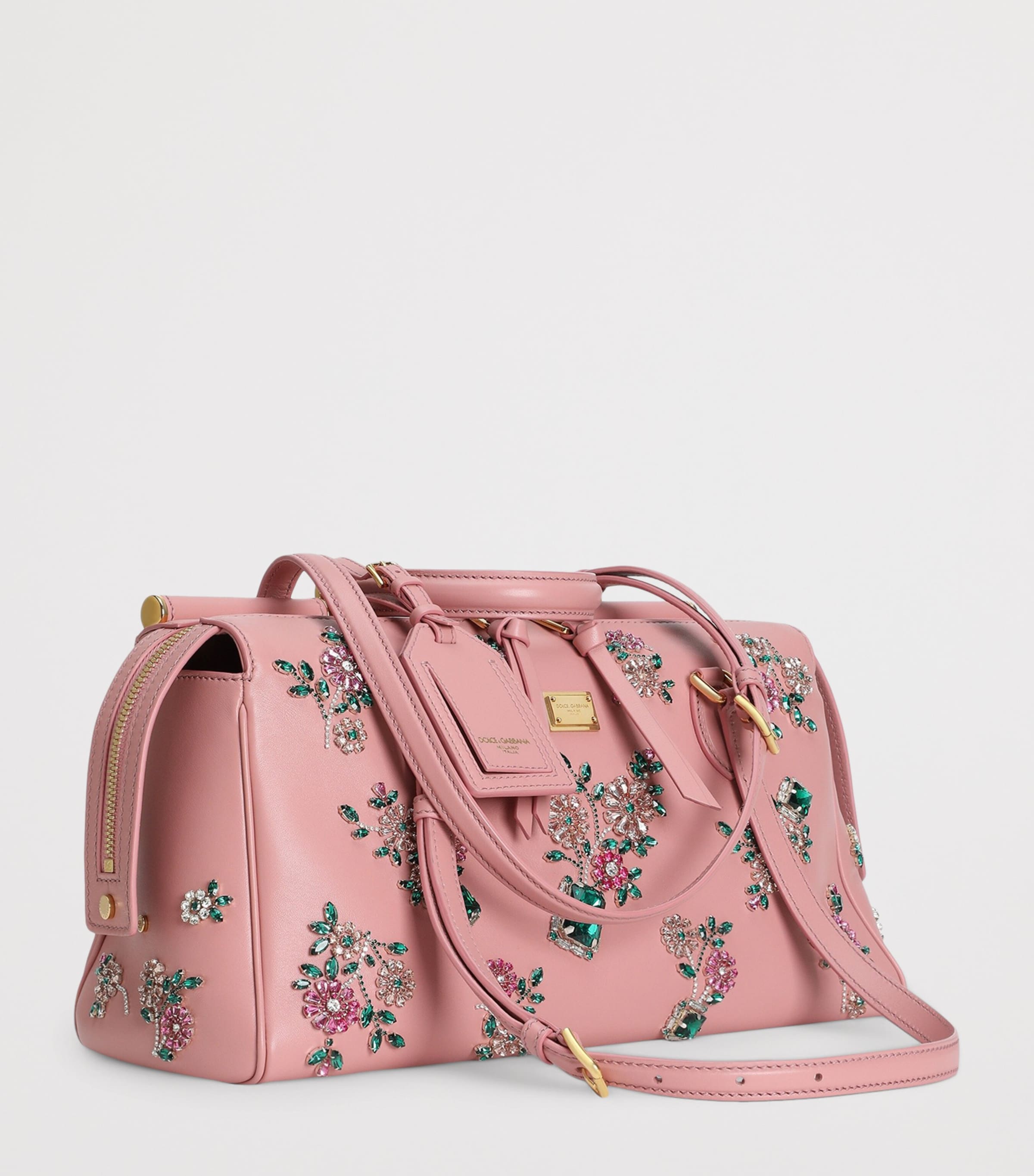 Dolce&Gabbana Calfskin Embellished Vittoria Shoulder Bag Multicolo Image 4