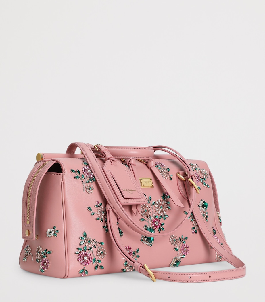 Dolce&Gabbana Calfskin Embellished Vittoria Shoulder Bag Multicolo Image 4