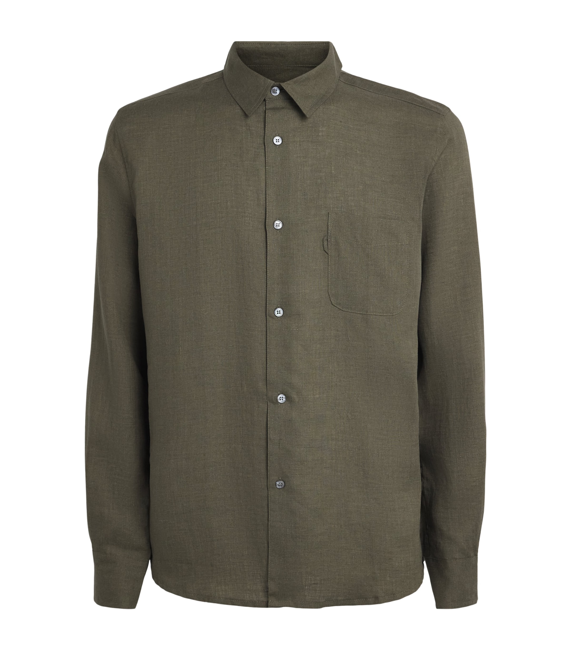 Derek Rose Mens Linen Monaco Shirt Gre Image 1