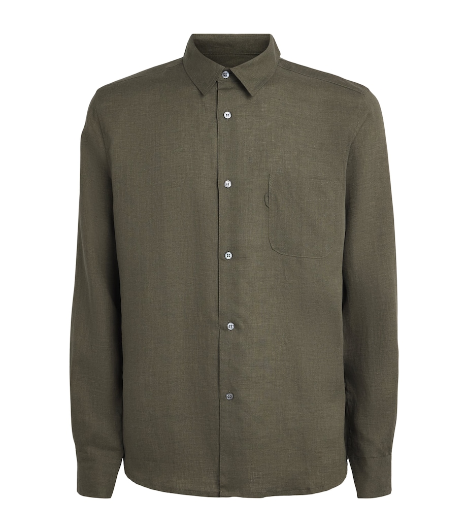 Derek Rose Mens Linen Monaco Shirt Gre Image 1