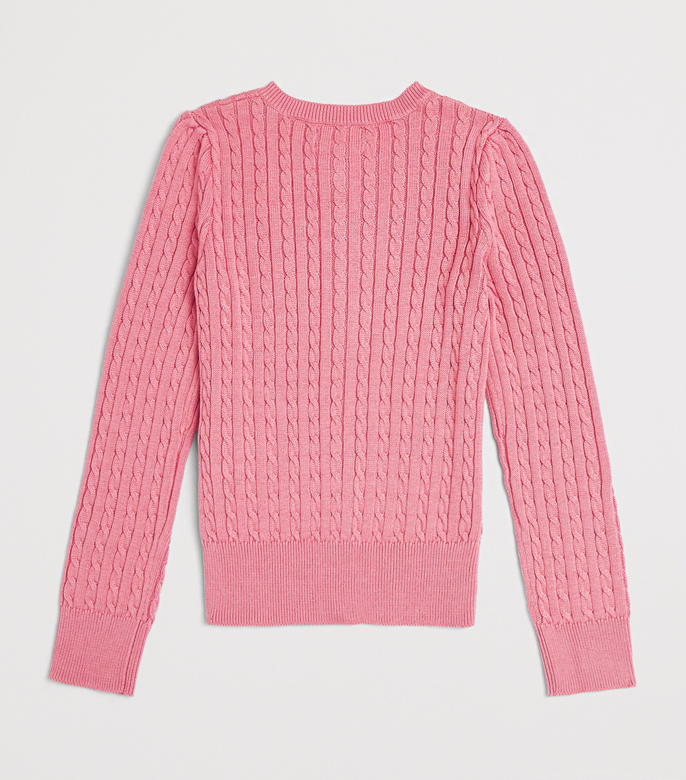 Ralph Lauren Kids Cotton Knitted Cardigan (2-6 Years) Faded Peony/navy Image 2