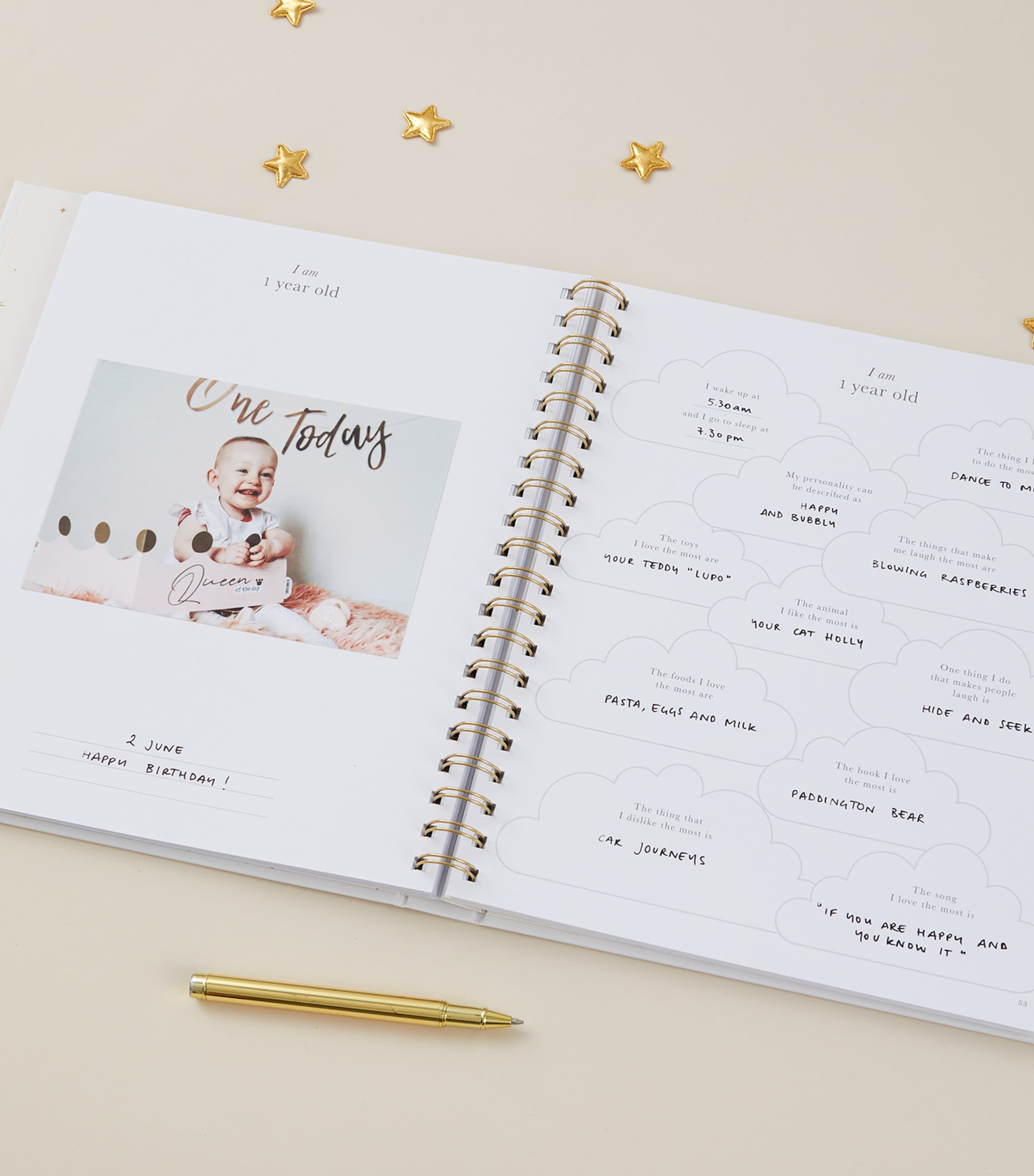 Blush and Gold Safari Baby Memory Book Ivory/beige, Gold Image 11