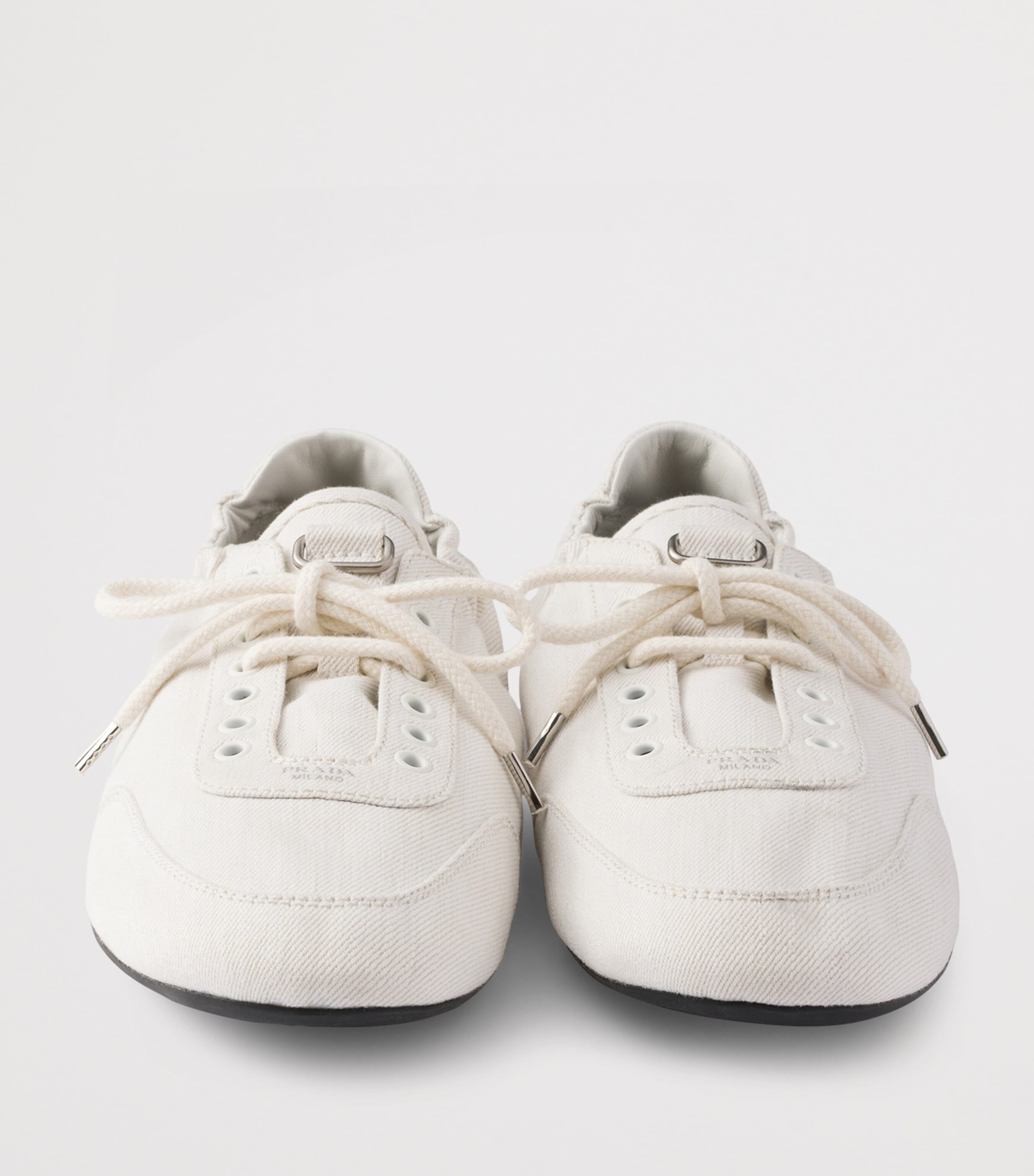 Prada Denim Collapse Sneakers White Image 7