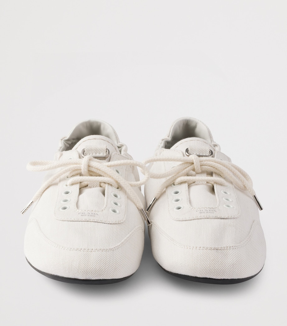 Prada Denim Collapse Sneakers White Image 7