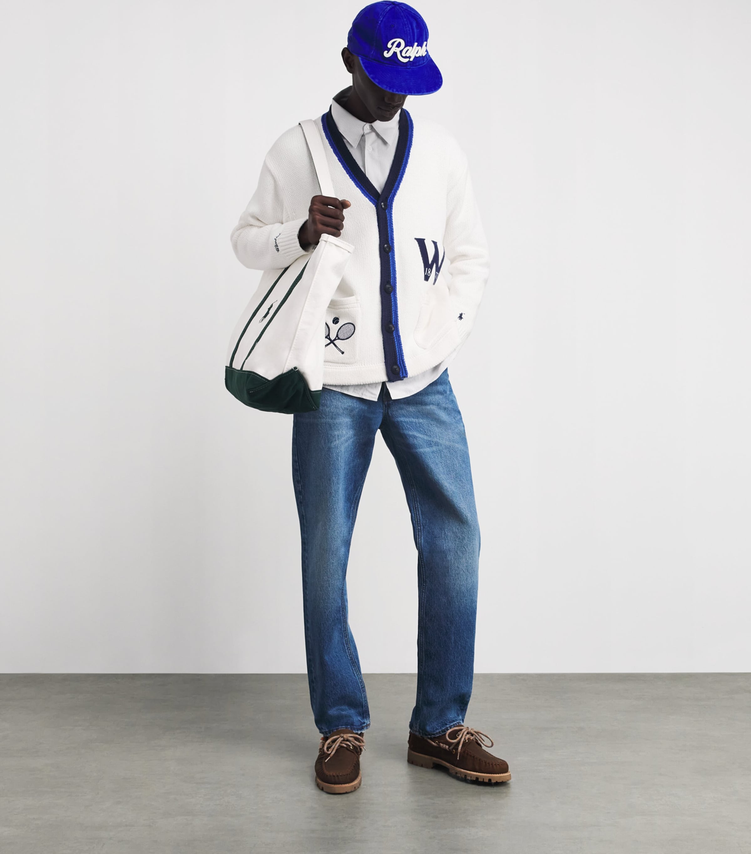 Polo Ralph Lauren White x Wimbledon Cotton V-Neck Cardigan