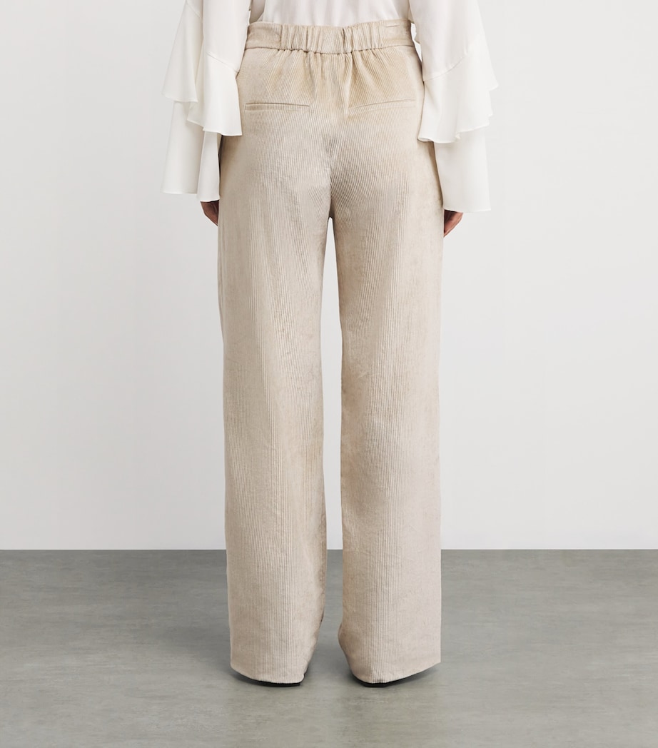 Corduroy Grigore Wide-Leg Trousers HEATHERED SAND Image 4