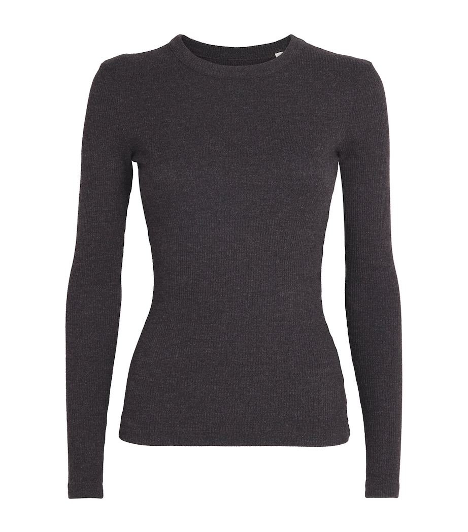 Ribbed Bina Crew-Neck Top HTRBR Image 1