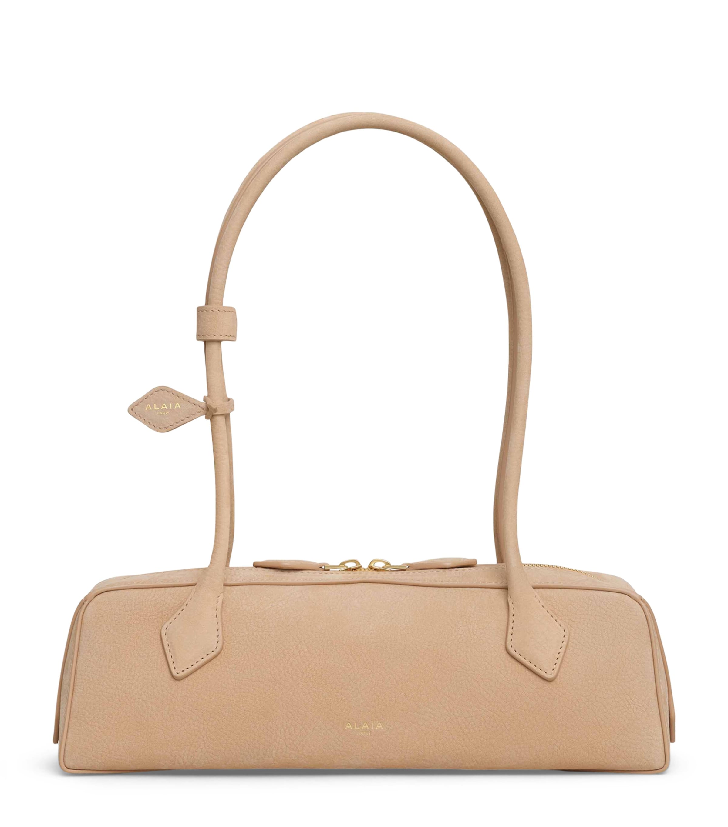 Alaïa Medium Leather Le Teckel Shoulder Bag In Sand
