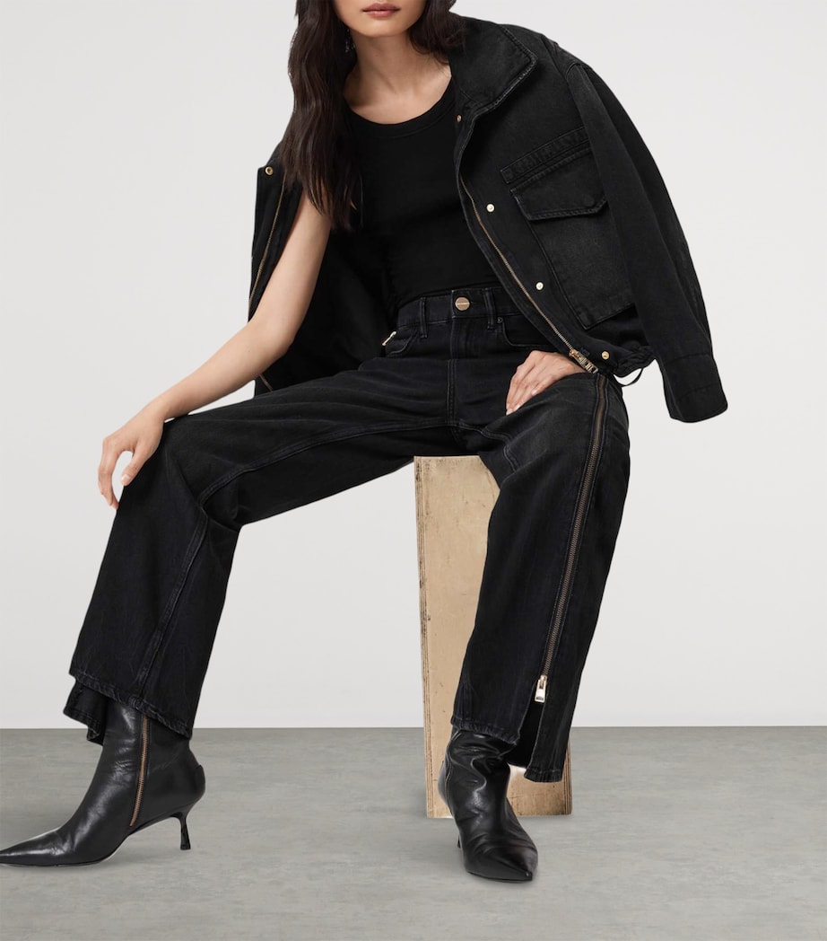 Organic Cotton Frankie Wide-Leg jeans WASHED BLACK Image 7
