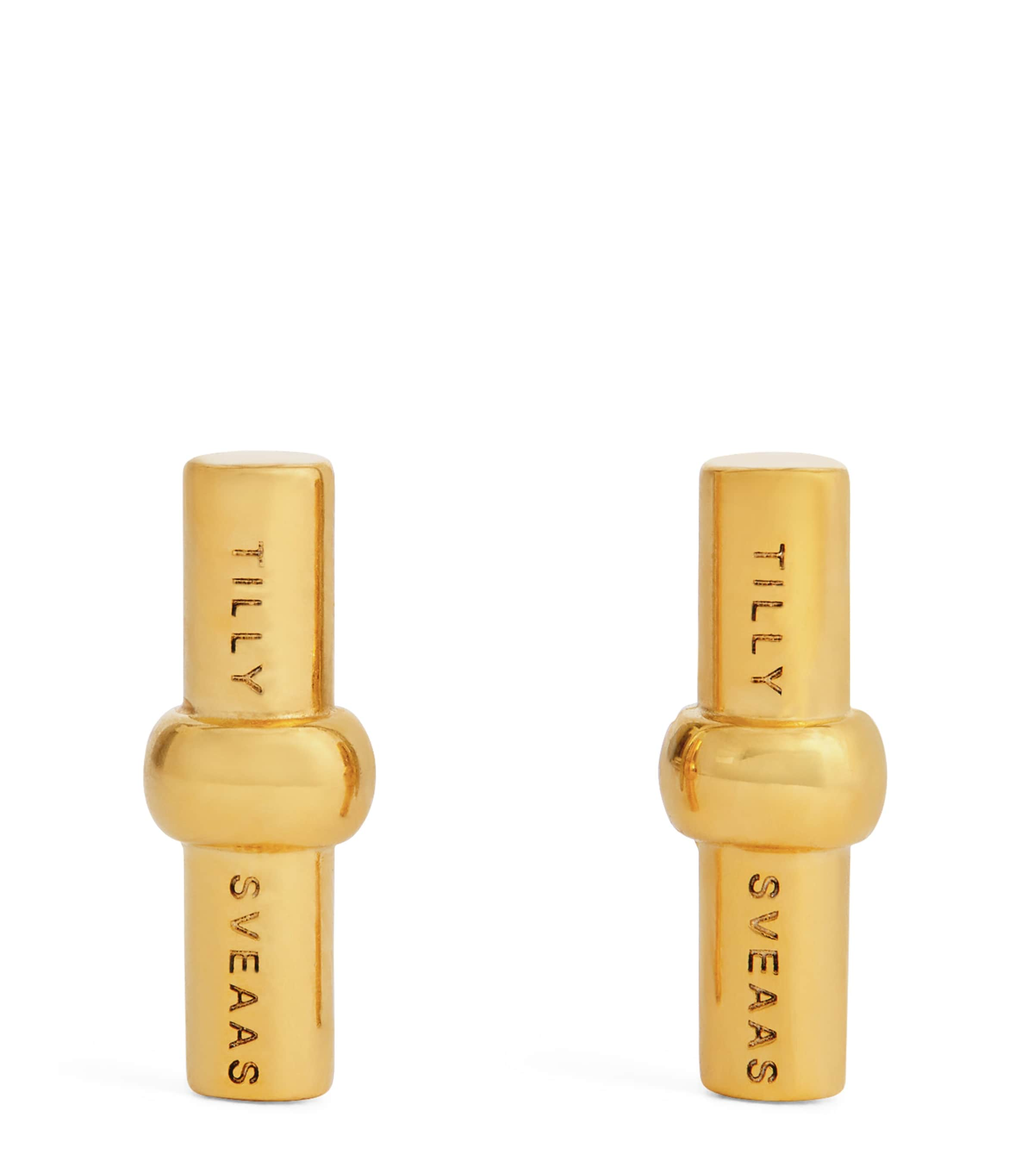 Tilly Sveaas Gold-plated T-bar Stud Earrings