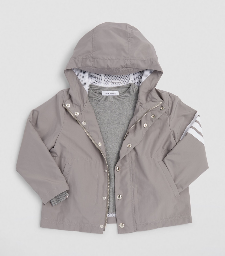 4-Bar Hooded Jacket (2-12 Years) MED GREY Image 2
