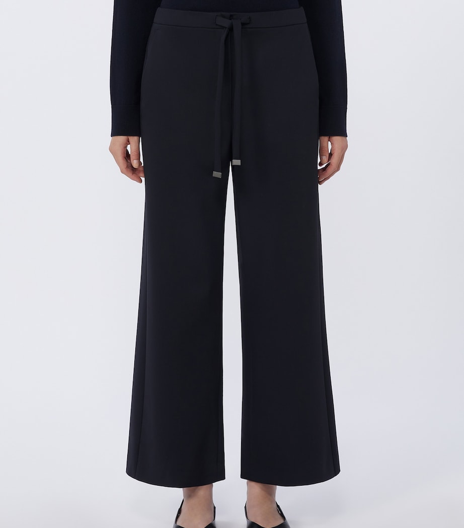 Max Mara Womens Wool Gabardine Cropped Trousers Ultramarine Image 3