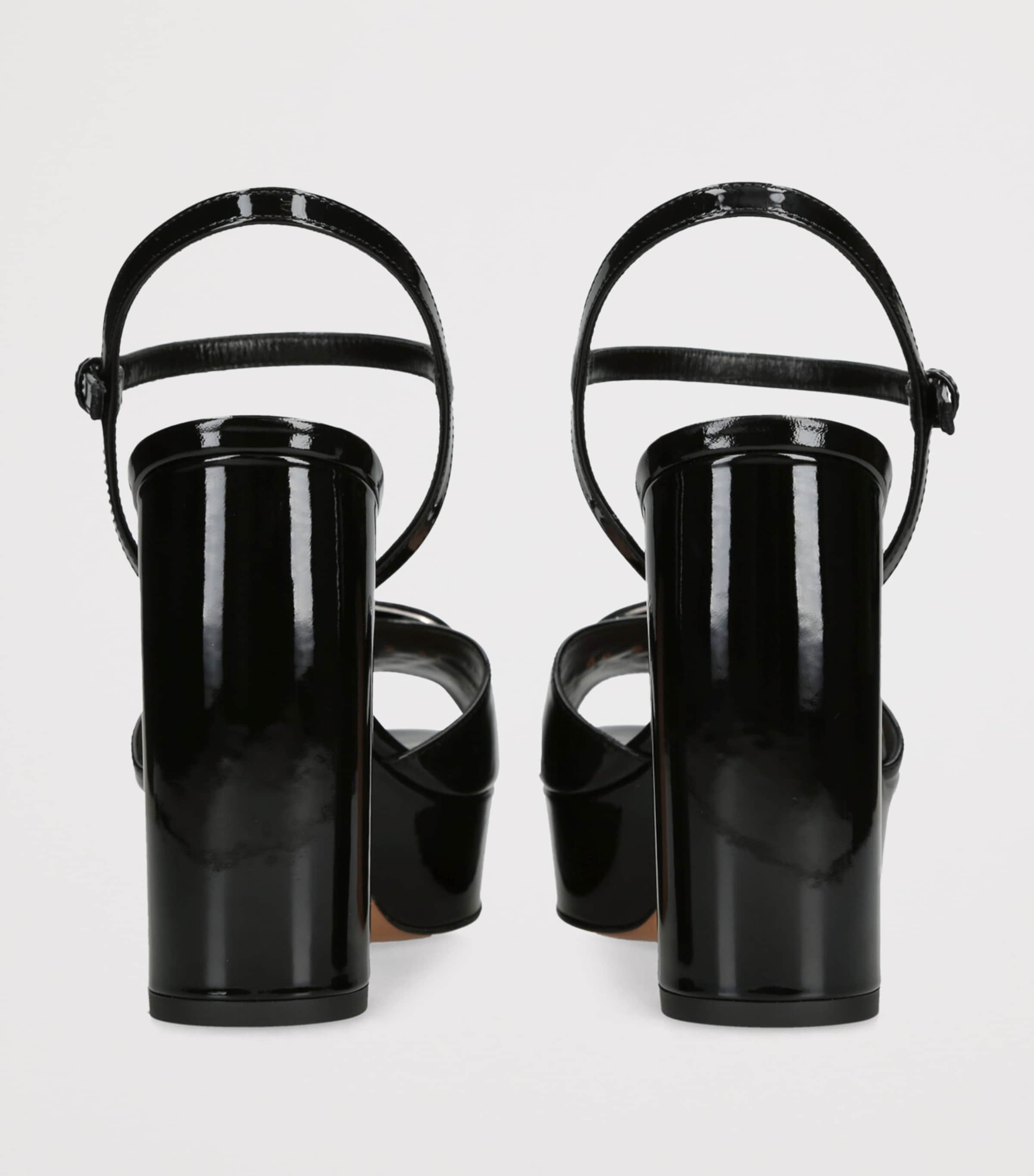 Leather VLogo Signature Platform Sandals 115 BLACK Image 2