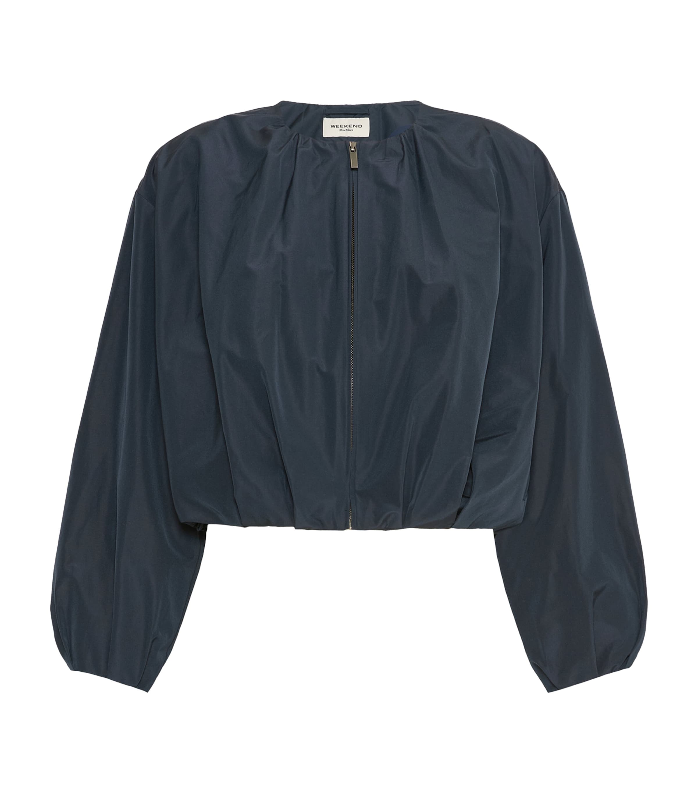 Weekend Max Mara Womens Gathered Cropped Jacket Navy Image 1