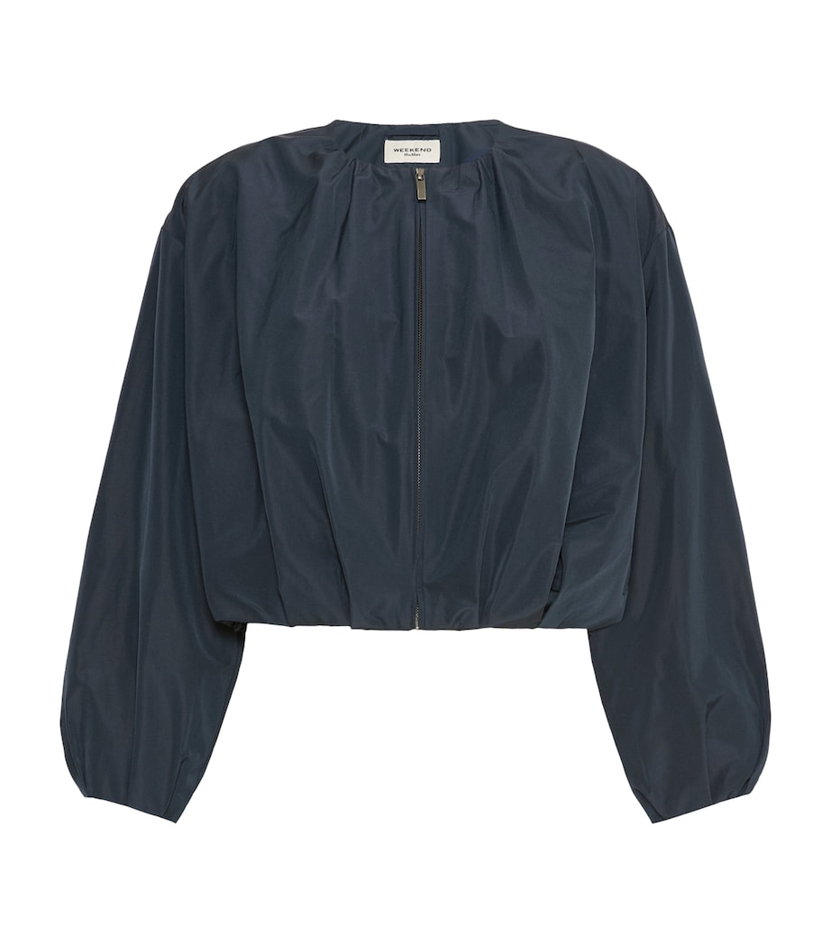 Weekend Max Mara Womens Gathered Cropped Jacket Navy Image 1