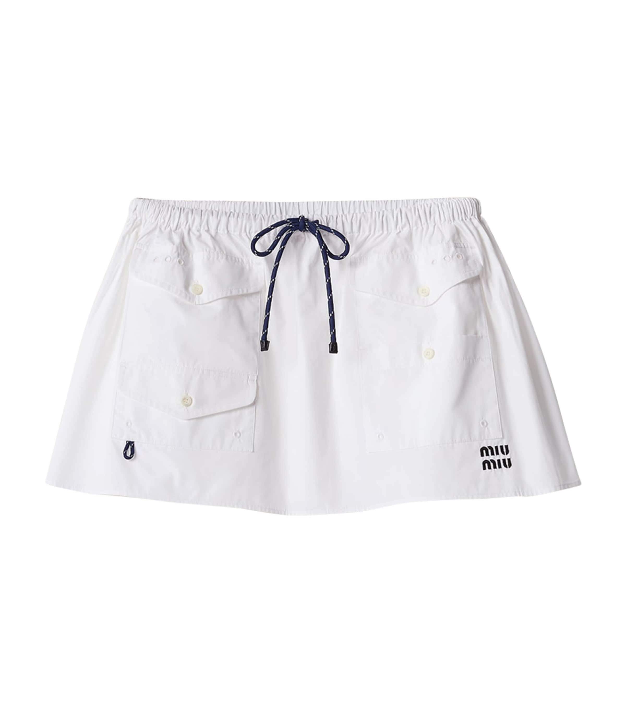 Miu Miu Womens Cotton Flared Mini Skirt Image 1