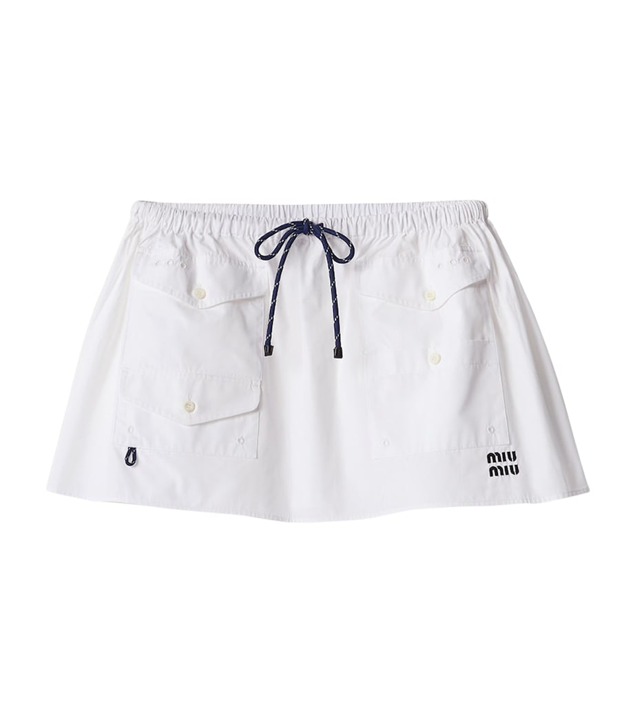 Miu Miu Womens Cotton Flared Mini Skirt Image 1