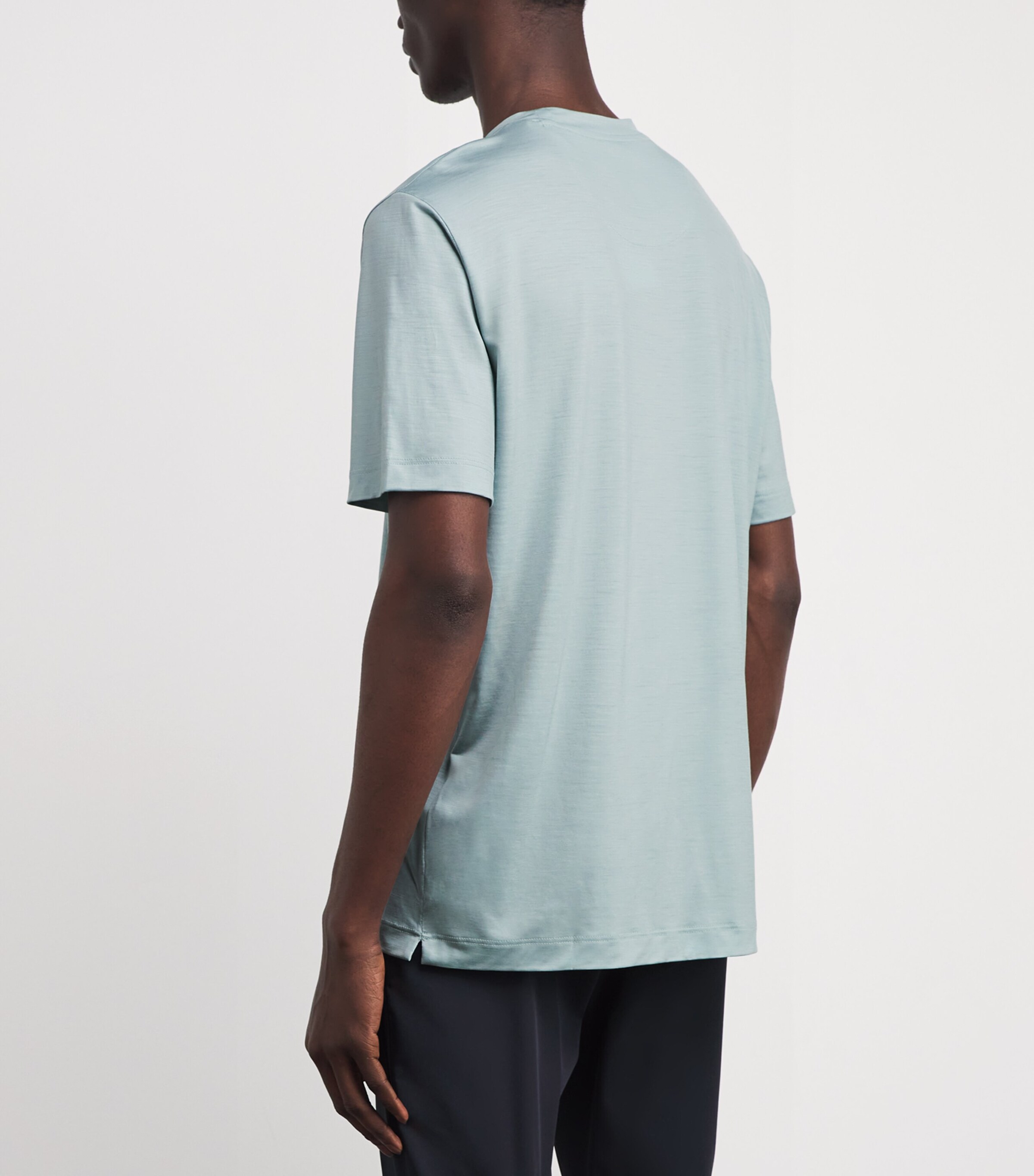 Marco Pescarolo Mens Virgin Wool T-Shirt Light Blu Image 4