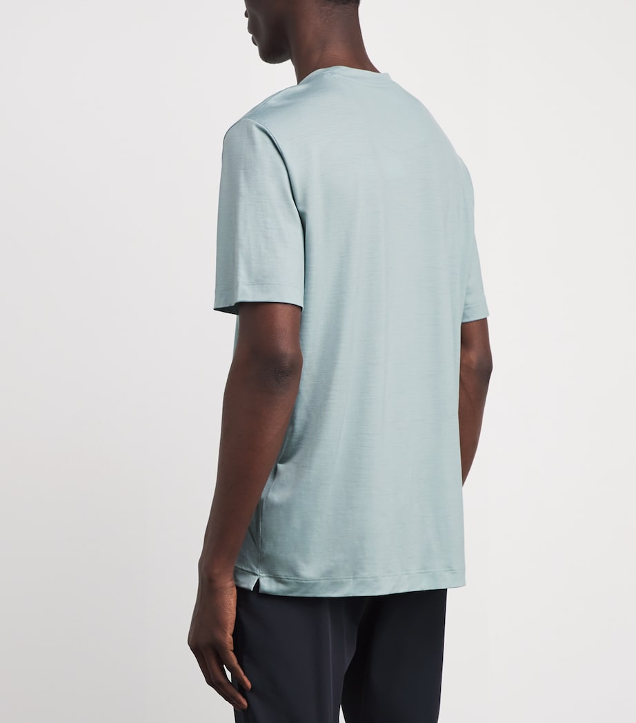 Marco Pescarolo Mens Virgin Wool T-Shirt Light Blu Image 4