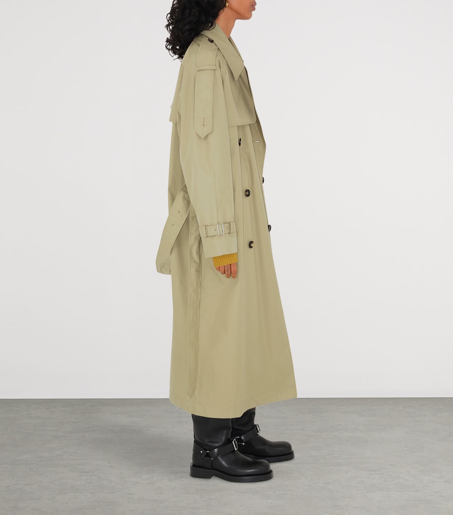 Cotton Long Castleford Trench Coat HUNTER Image 3