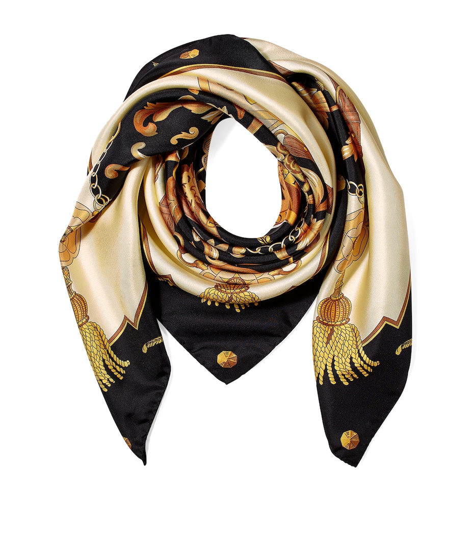 Silk Signature Scarf BLACK Image 3