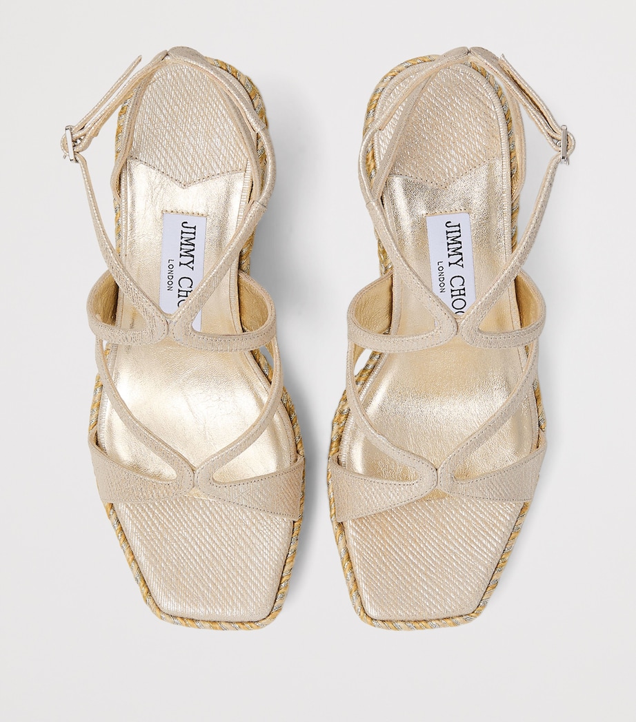 Ayla 85 Metallic Leather Wedge Sandals SOFT GOLD Image 2