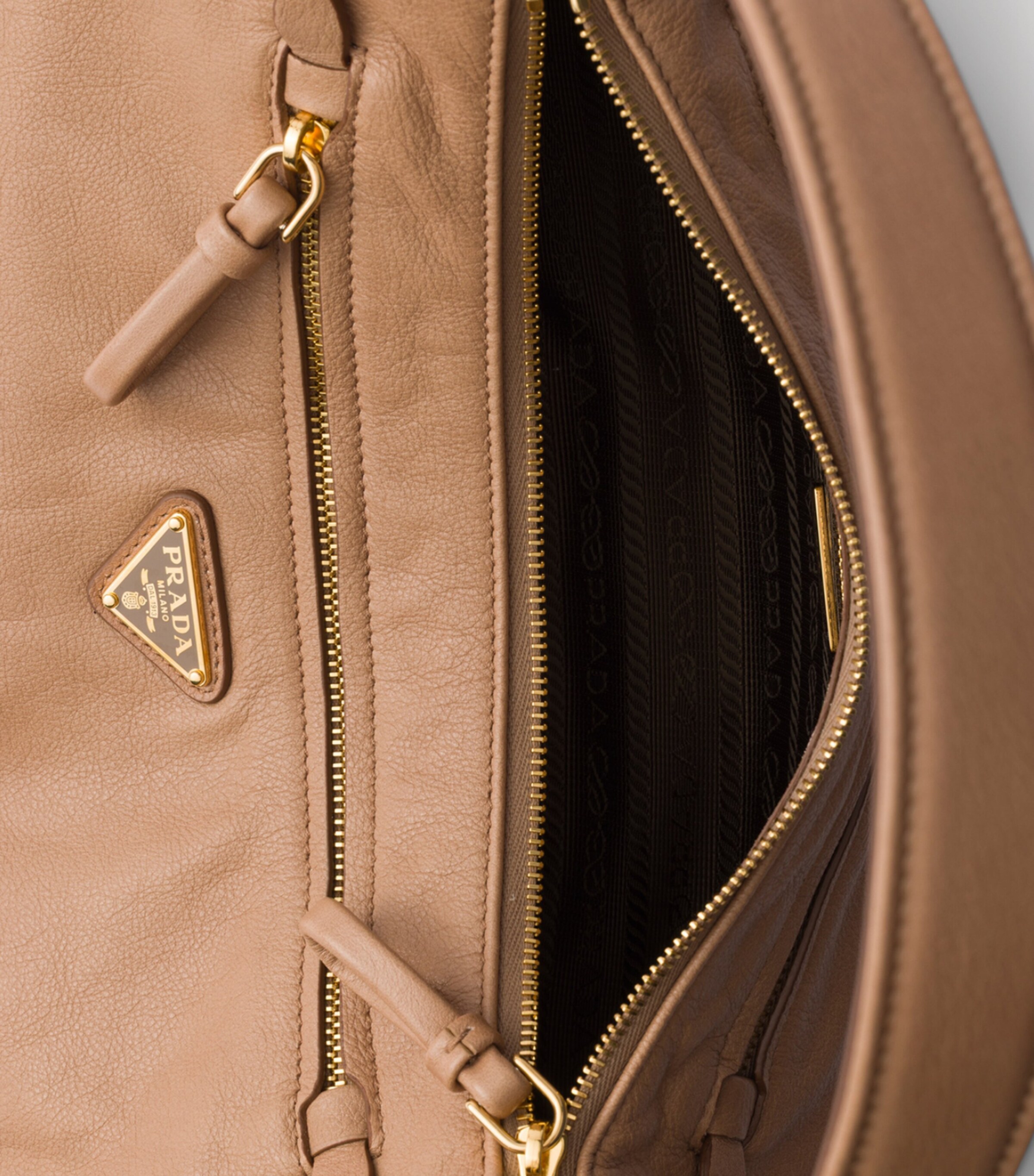 Prada Leather Shoulder Bag Powder Image 4