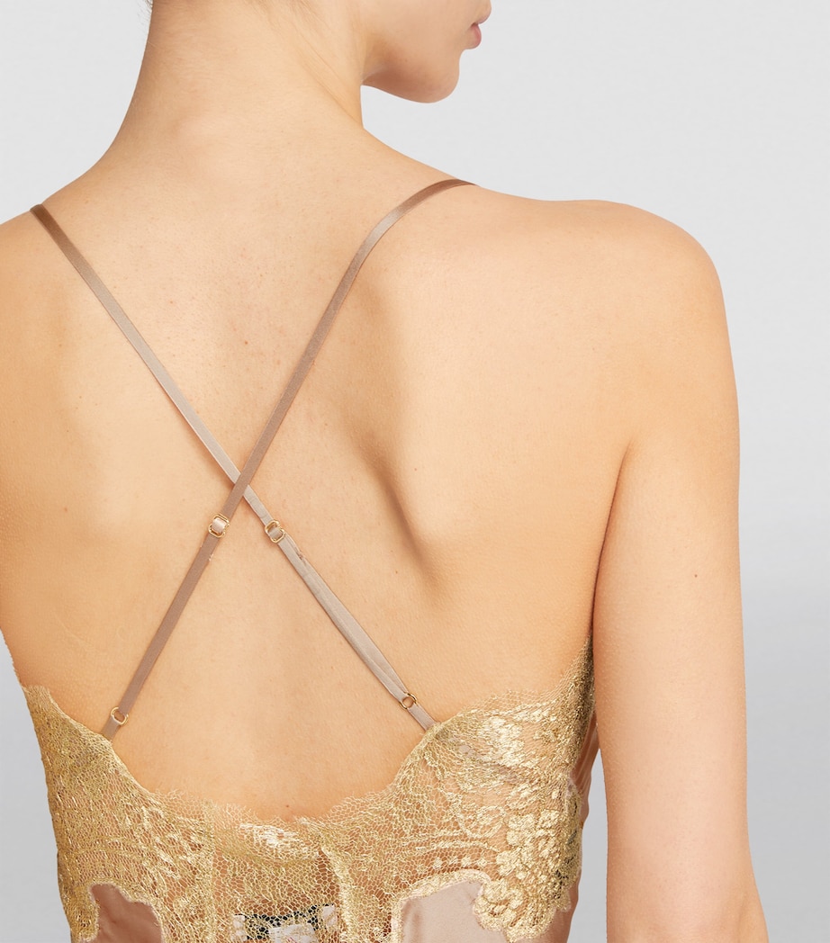 Silk Gina Slip Dress ALMOND/GOLD Image 4