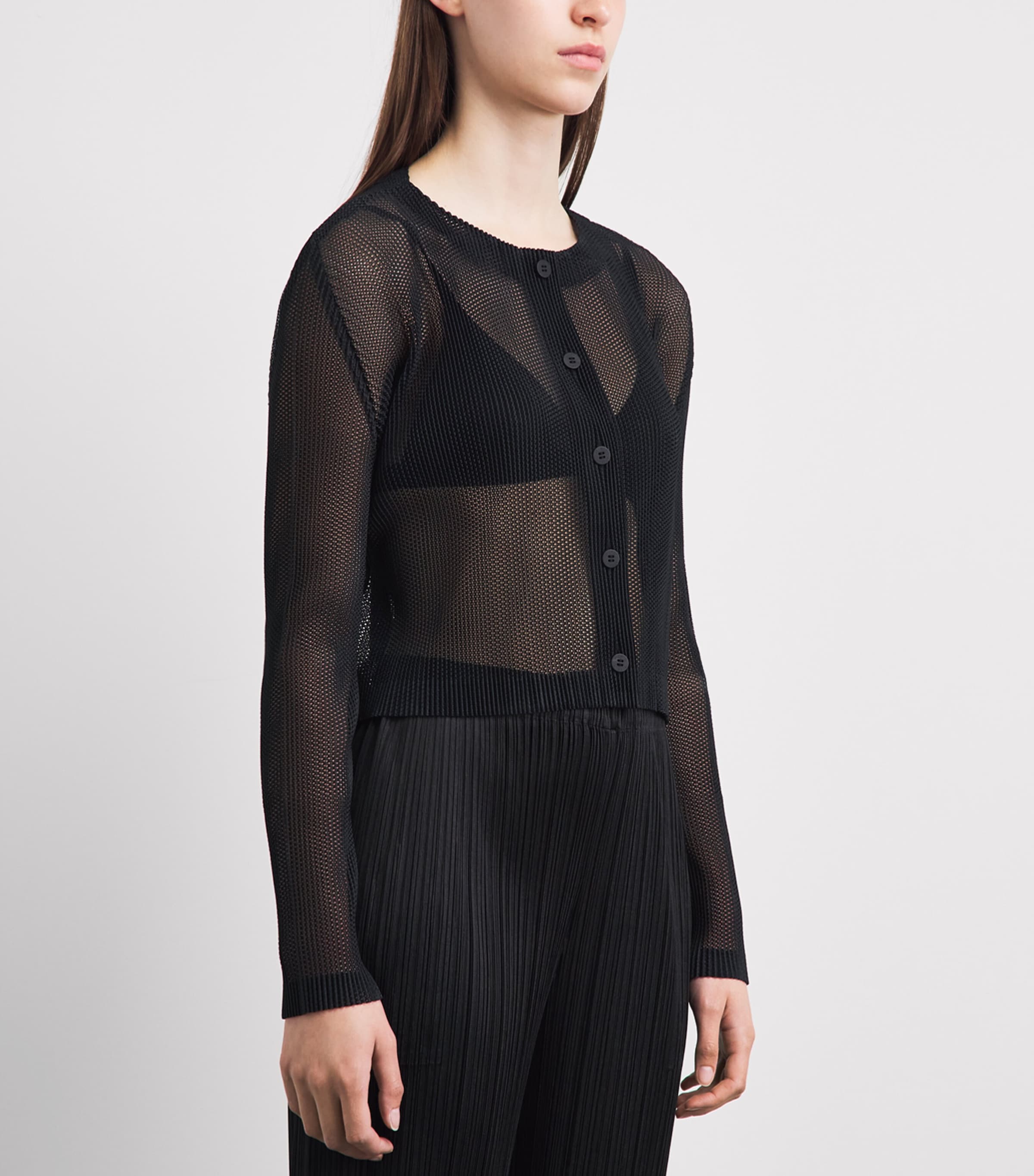 Pleats Please Issey Miyake Womens Tatami Cardigan Black Image 4