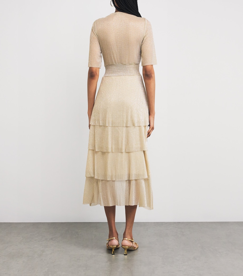 Tiered Midi Dress GOLD SILVER Image 3