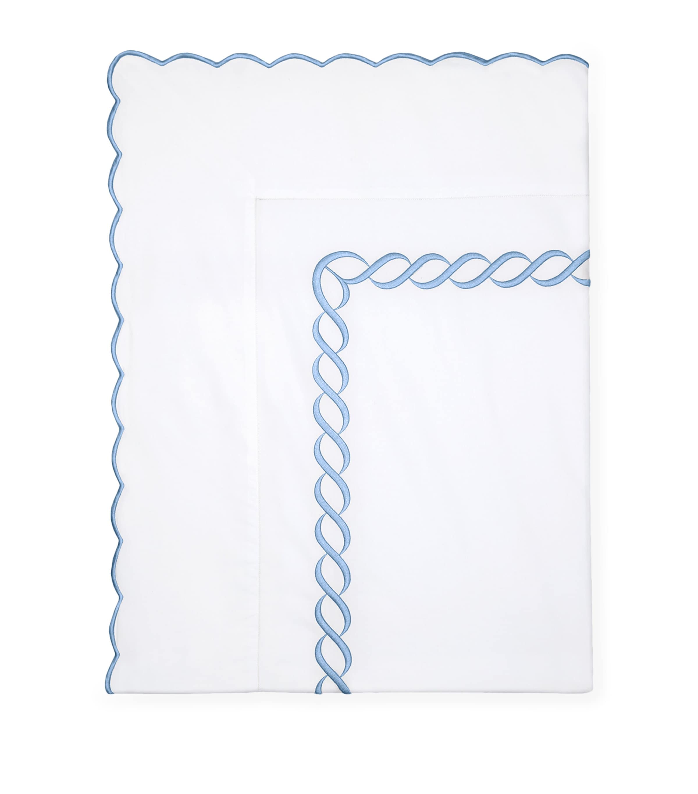 Pratesi Treccia Super King Flat Sheet In Blue