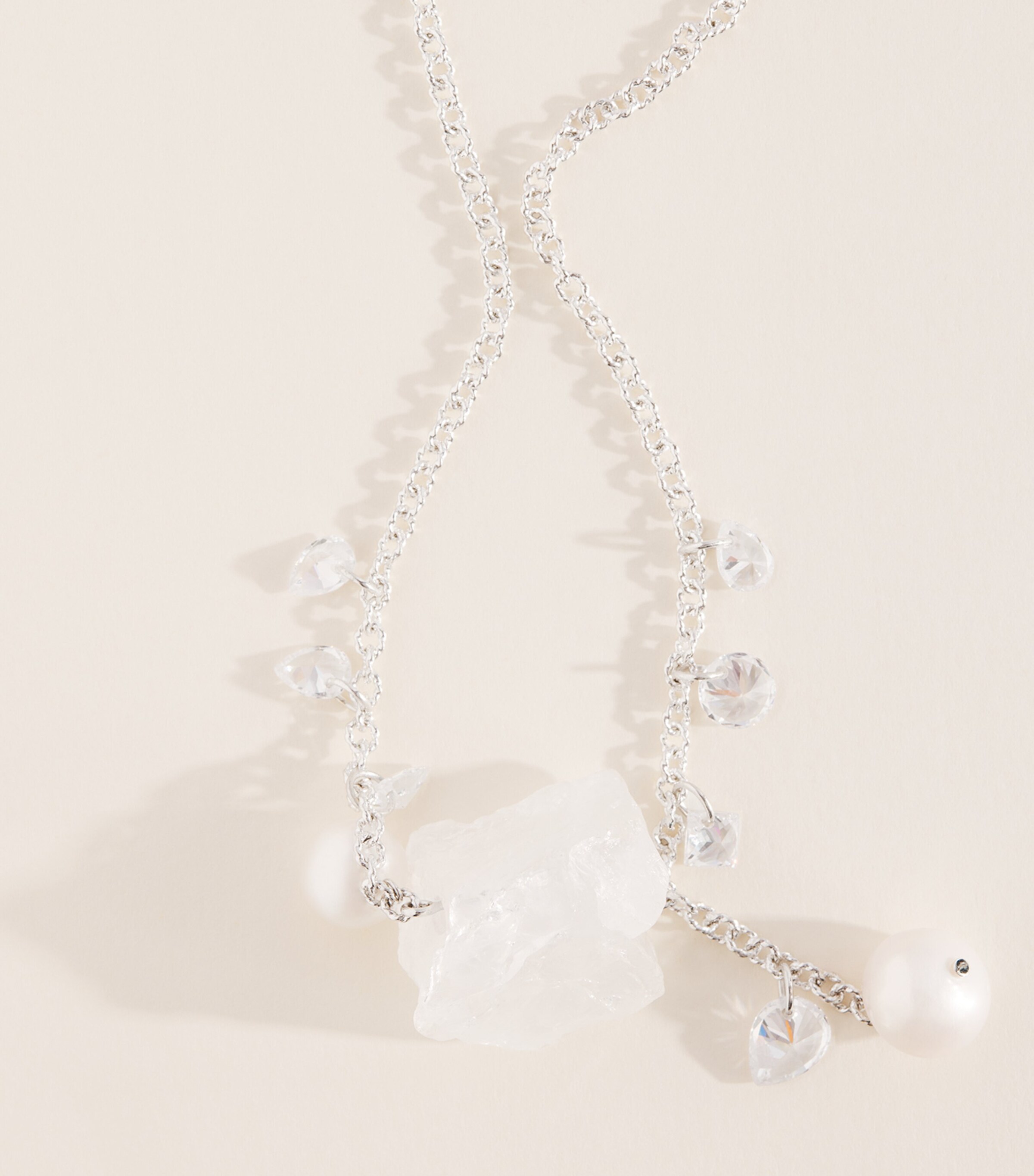 Completedworks Quarts Long Pendant Necklace Silver Plated Image 5