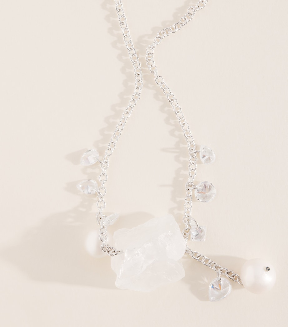 Completedworks Quarts Long Pendant Necklace Silver Plated Image 5