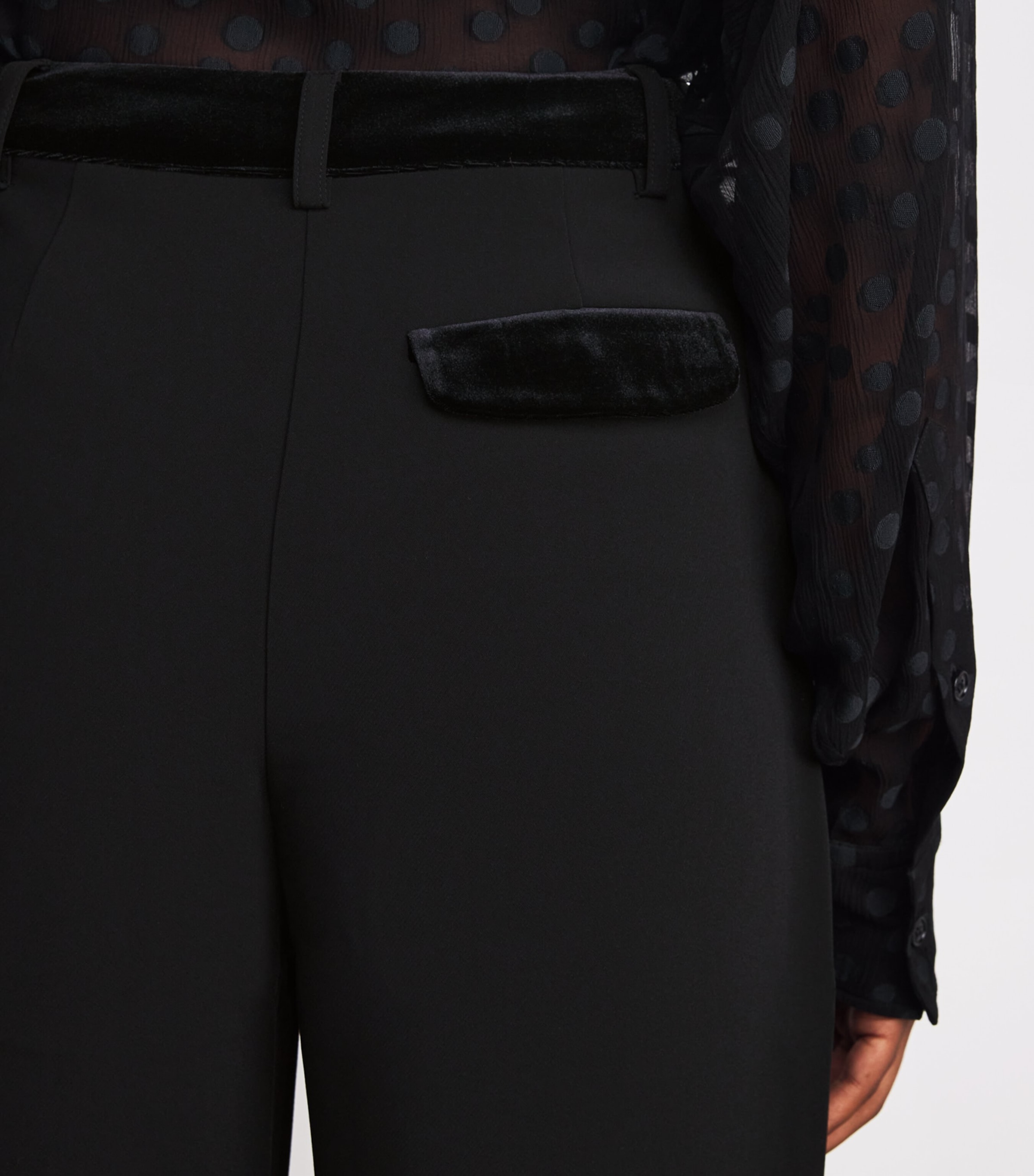 Straight Tailored Trousers BLACK Image 6