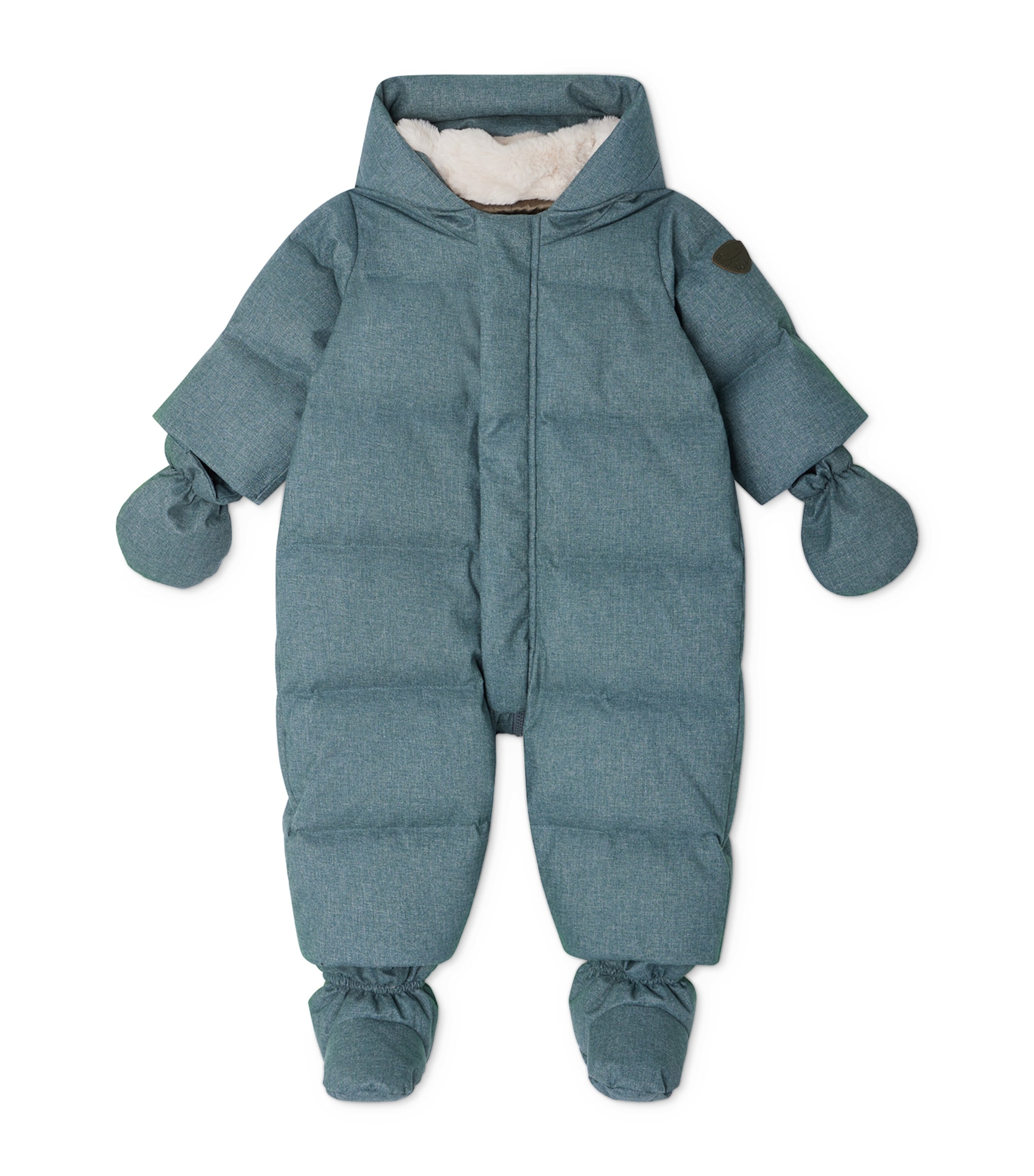 Bonpoint Hooded Quilted Snowsuit In Blue