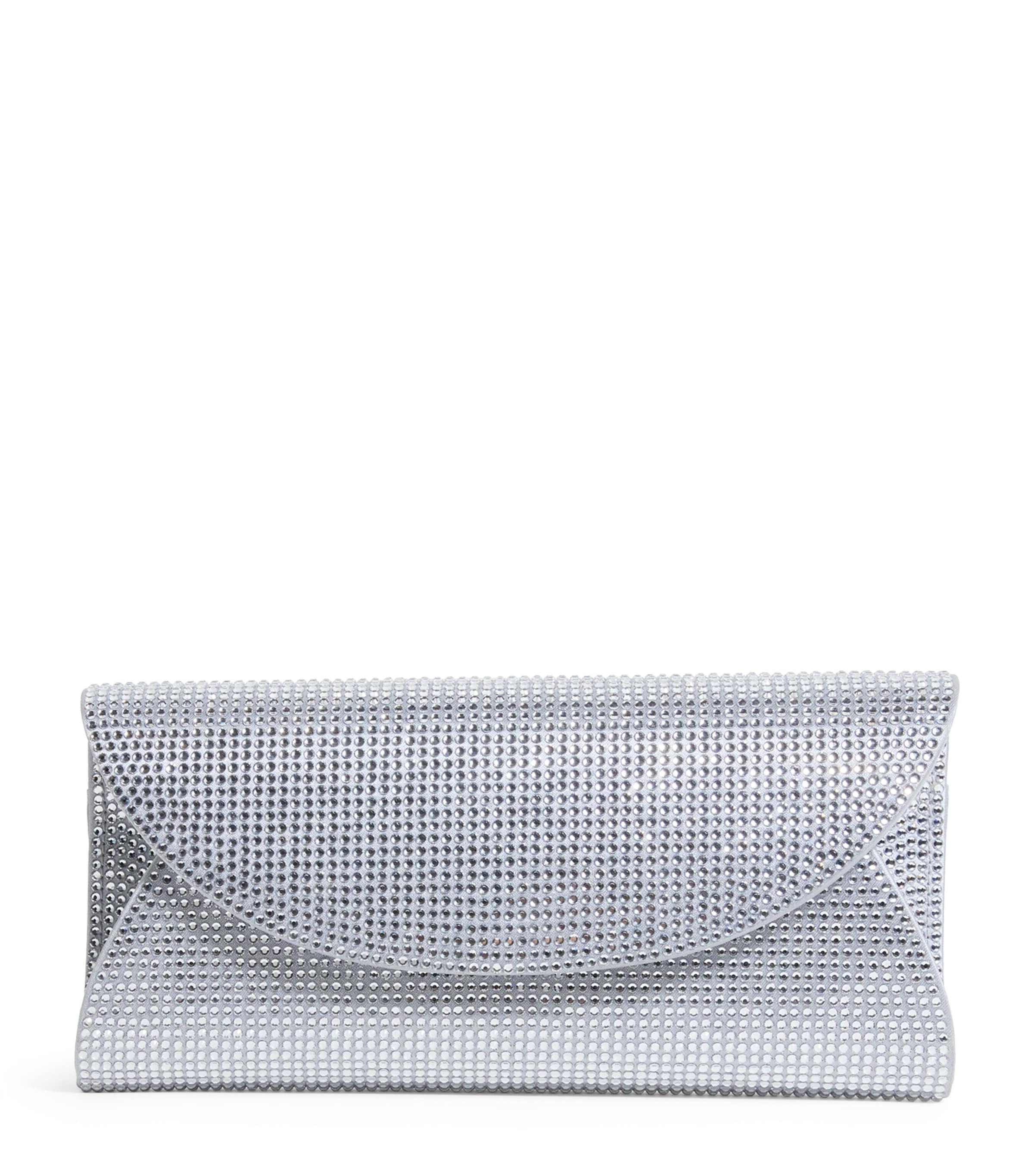 Judith Leiber Rhinestone Taylor Clutch Bag In Silver