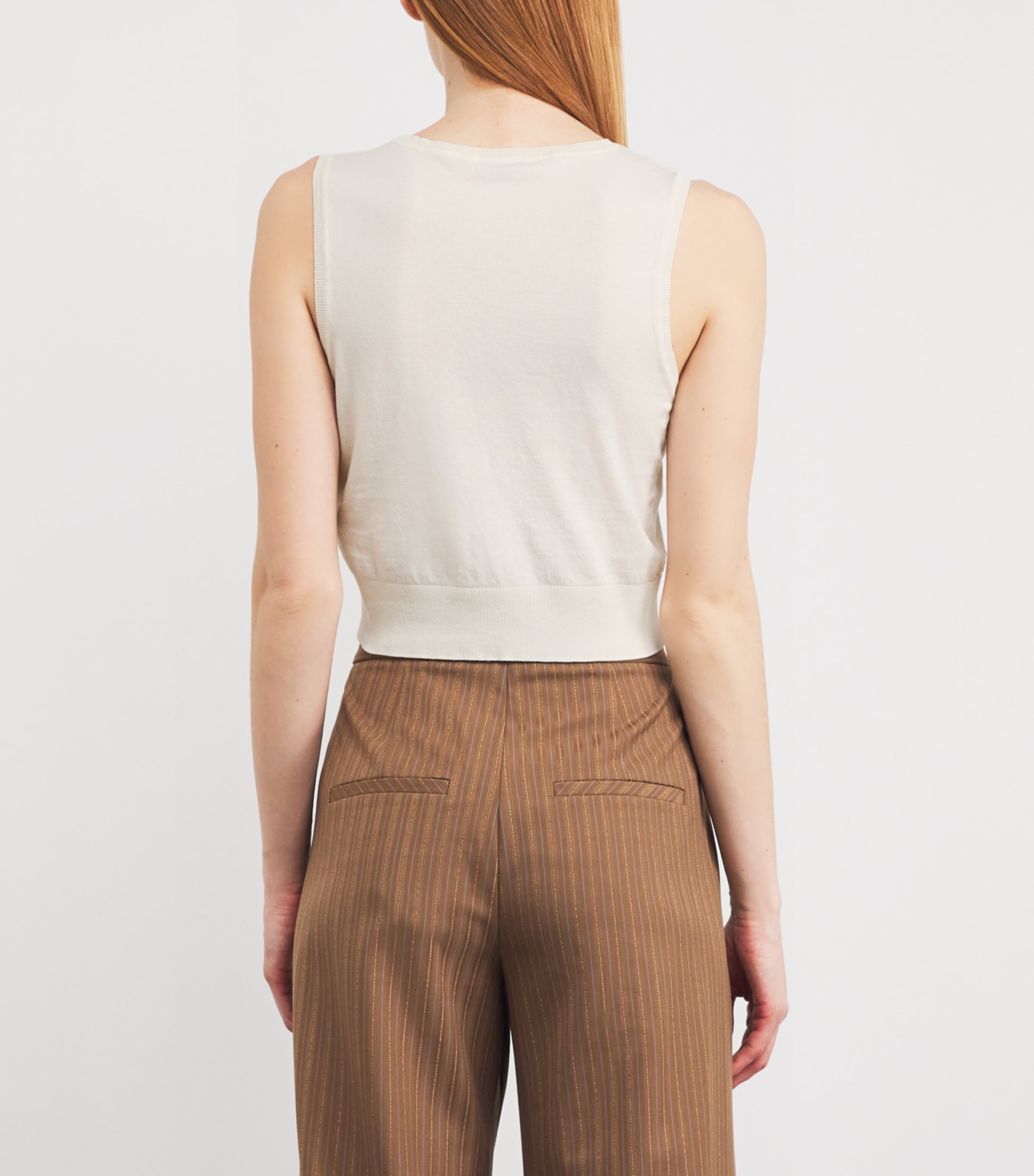 Cotton-Blend Tank Top ECRU Image 4