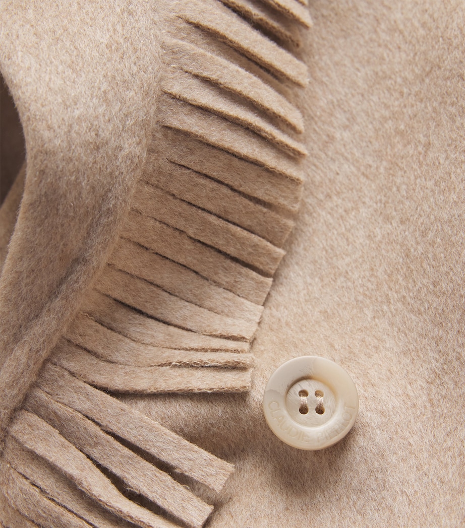 Wool-Blend Fringe Jacket BEIGE Image 5