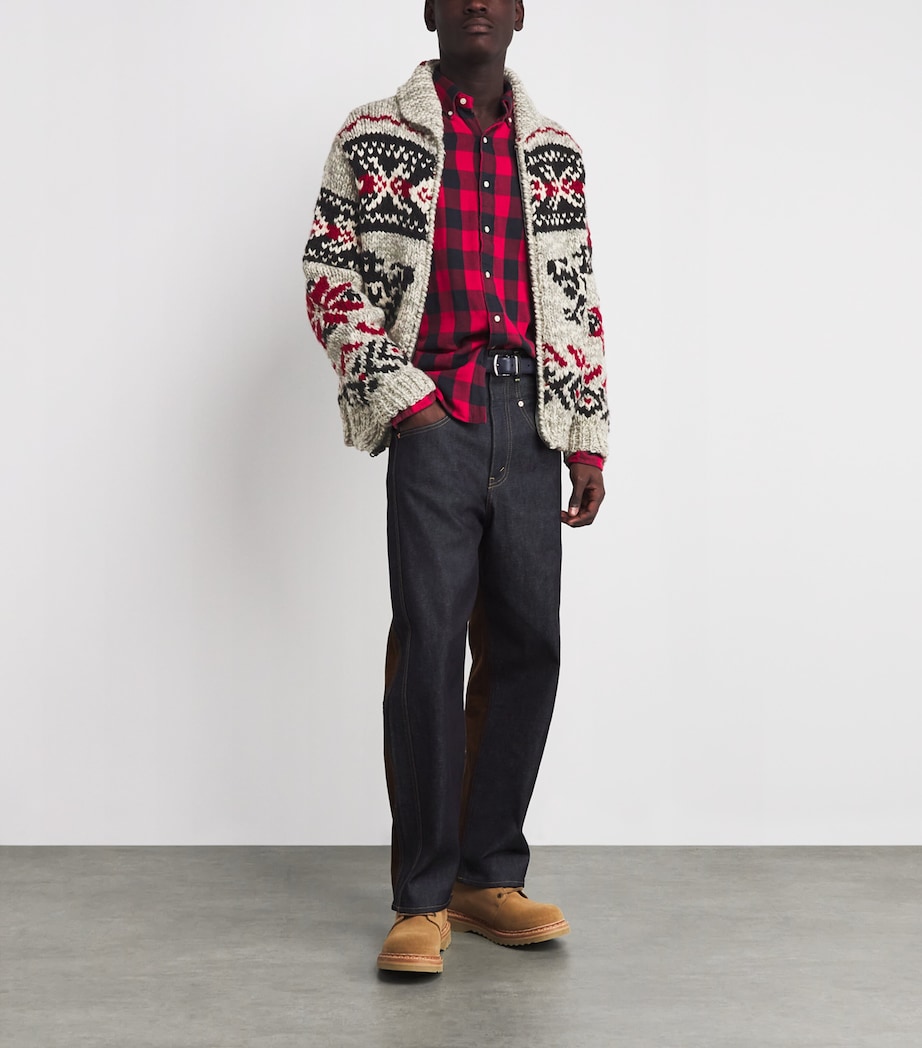 Wool Fair Isle Shawl Cardigan NATURAL Image 2