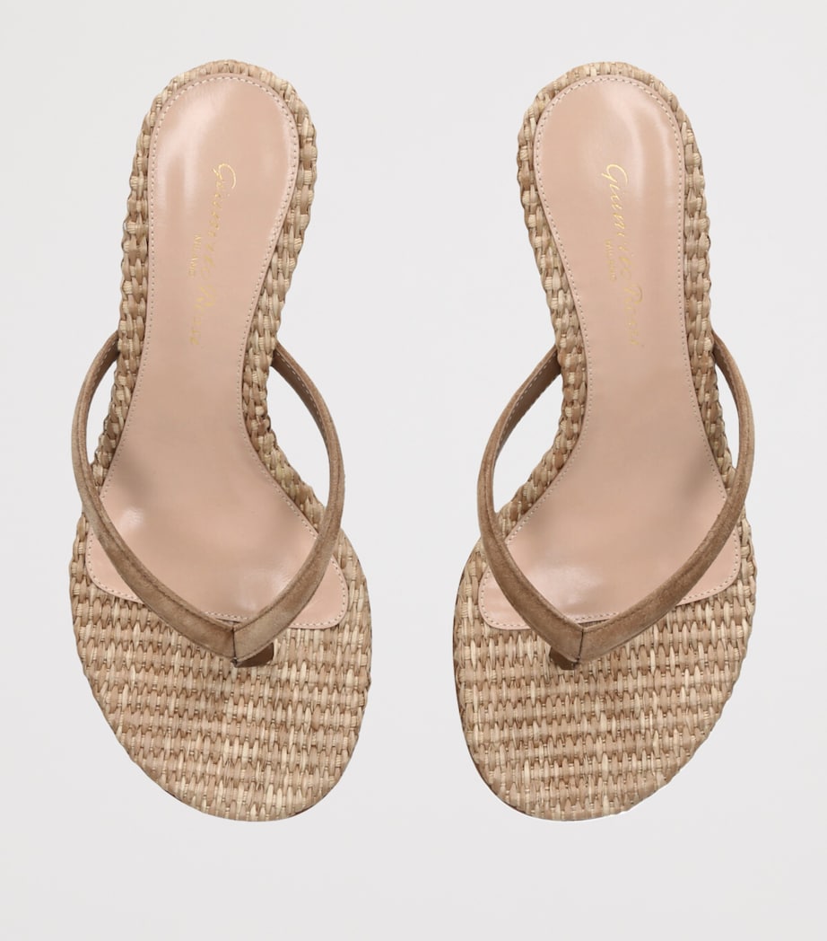 Raffia Calypso Thong Sandals 45 CAMEL Image 4