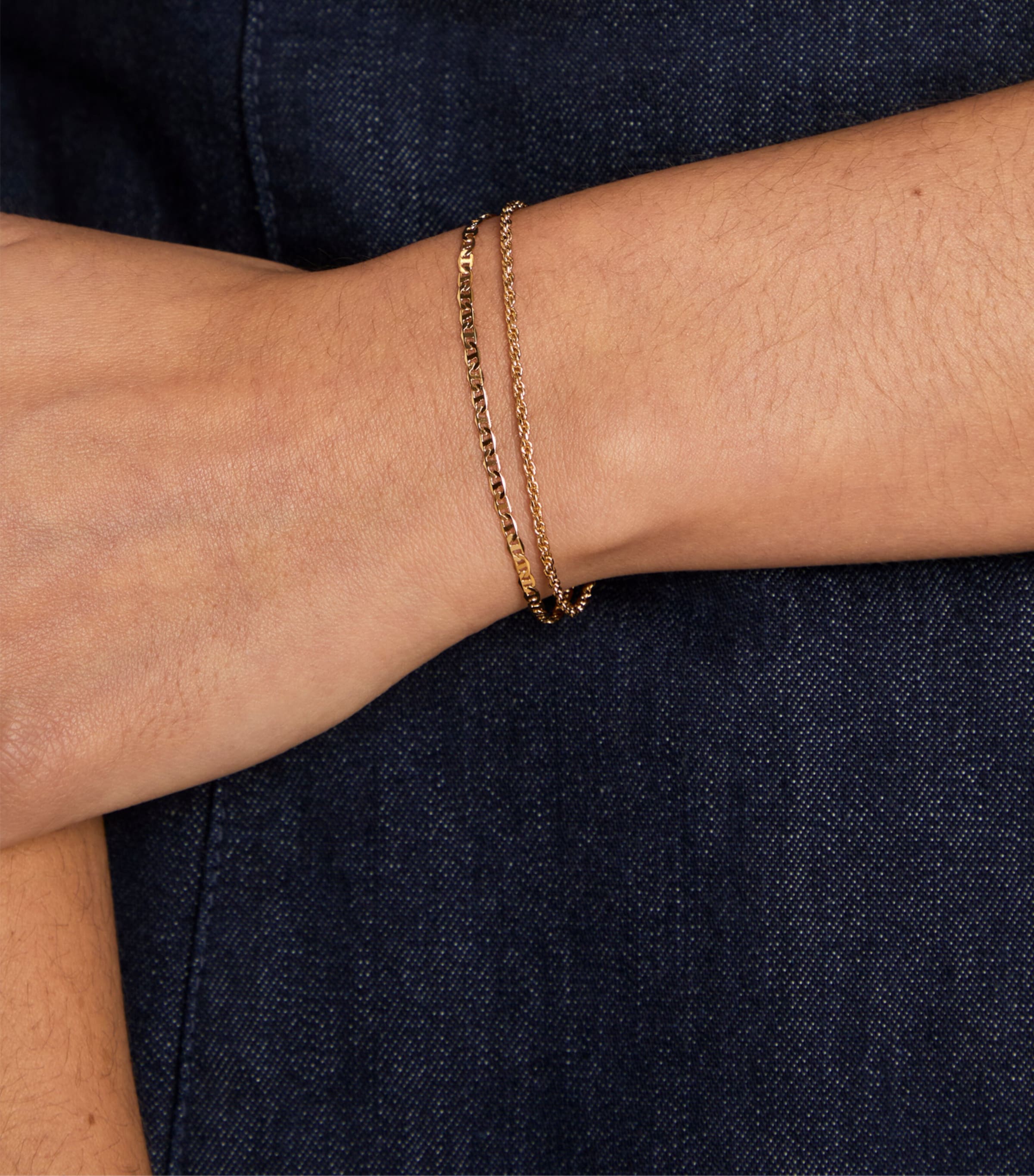 Astrid & Miyu Illusion Duo Chain Bracelet Gold Image 2
