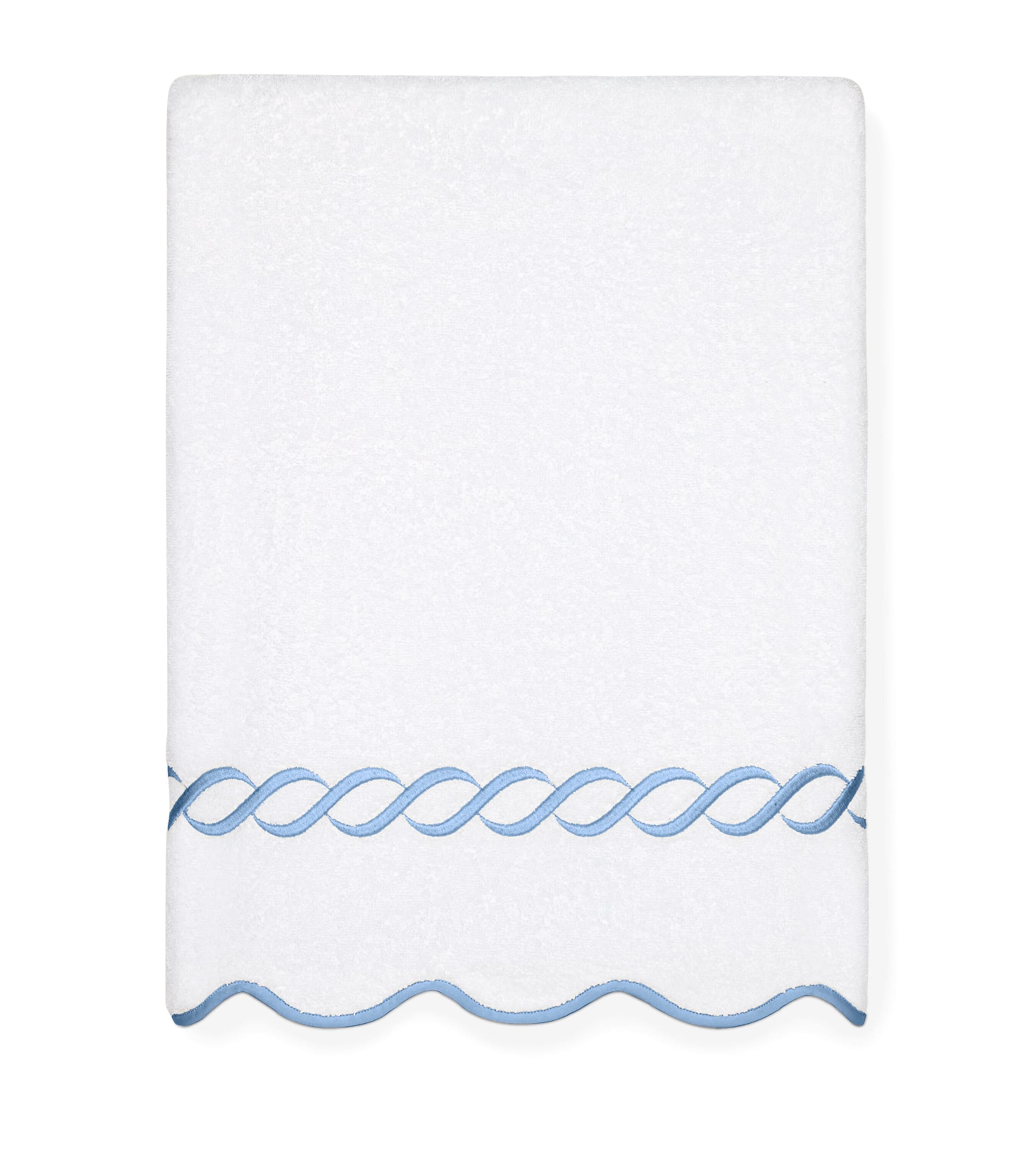 Pratesi Cotton Treccia Bath Sheet In Blue