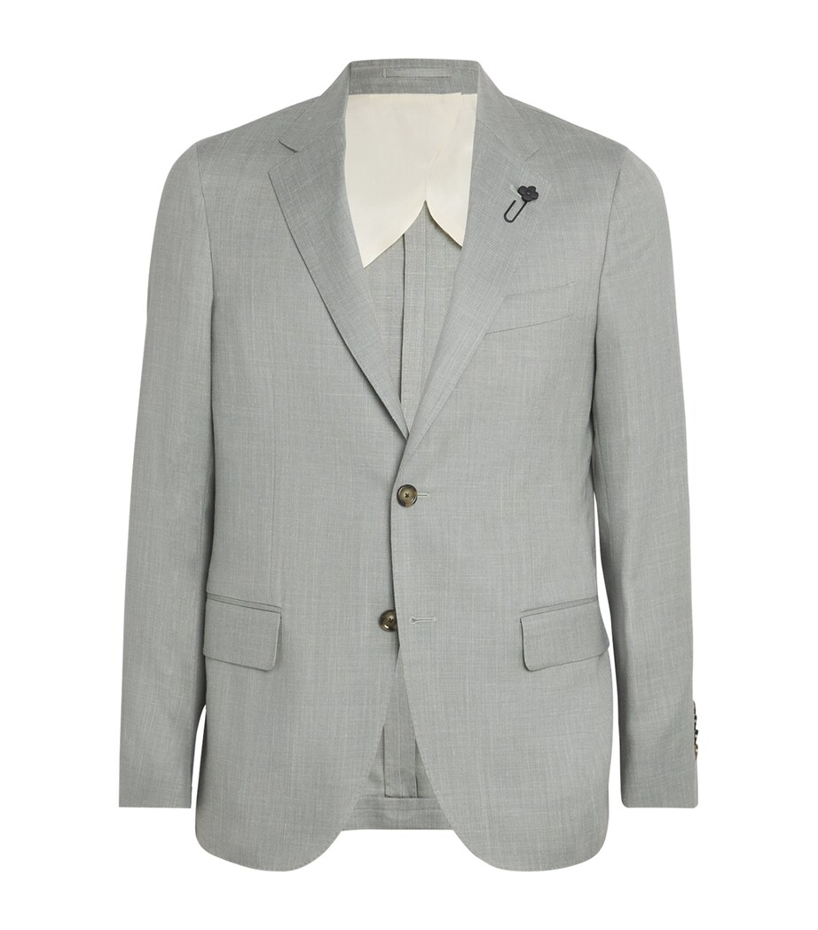 Lardini Mens Wool-Blend Iconic Drop 7 Blazer Image 1