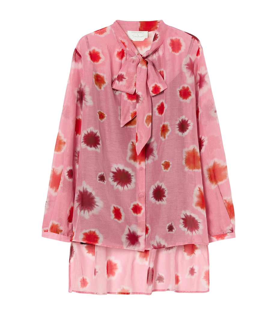 Marina Rinaldi Womens Cotton-Silk Printed Blouse Pink Image 1