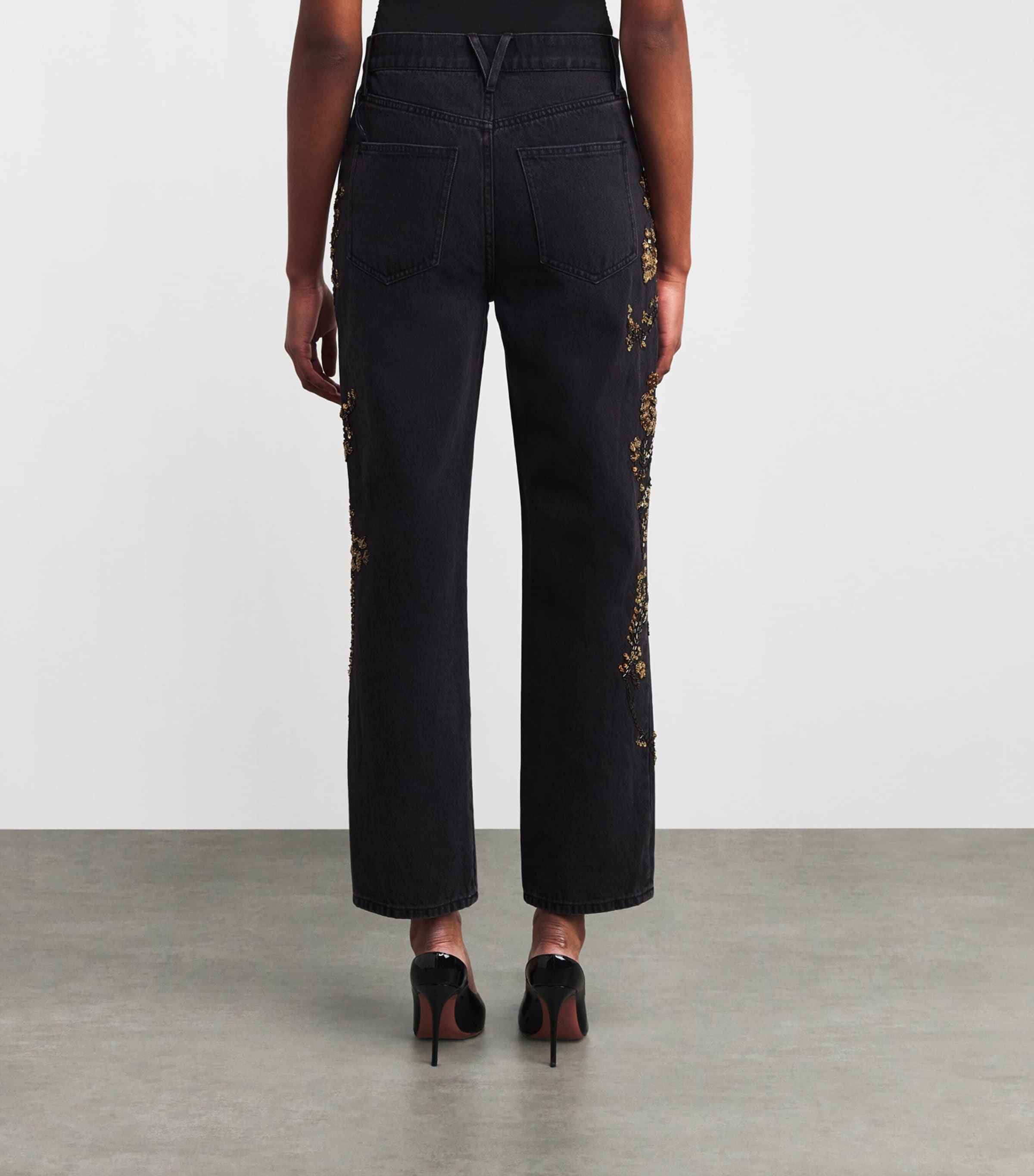 Embellished Daniela Straight Jeans WA_ON WASHED ONYX Image 4