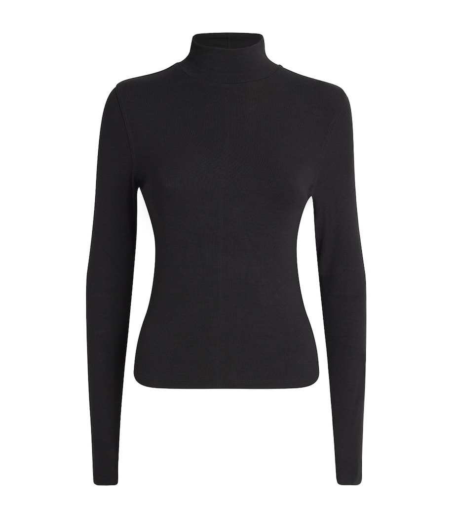 Modal Ribbed Rollneck Sweater BLACK Image 1